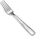 KEAWELL Premium 4-Piece 8.3" Louis Hammered Dinner Fork Set, 18/10 Stainless Steel, Squared Edge with Smooth Rounded Edges for Comfort, Dishwasher Safe (4, 8.3" Dinner Fork)