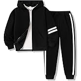 Voxikodex Boys Clothes 2 Piece Sweatsuit Set Zip Up Hoodie Sweatshirt and Pants Kids Boys Fall Winter Outfits Size 6-13 Years