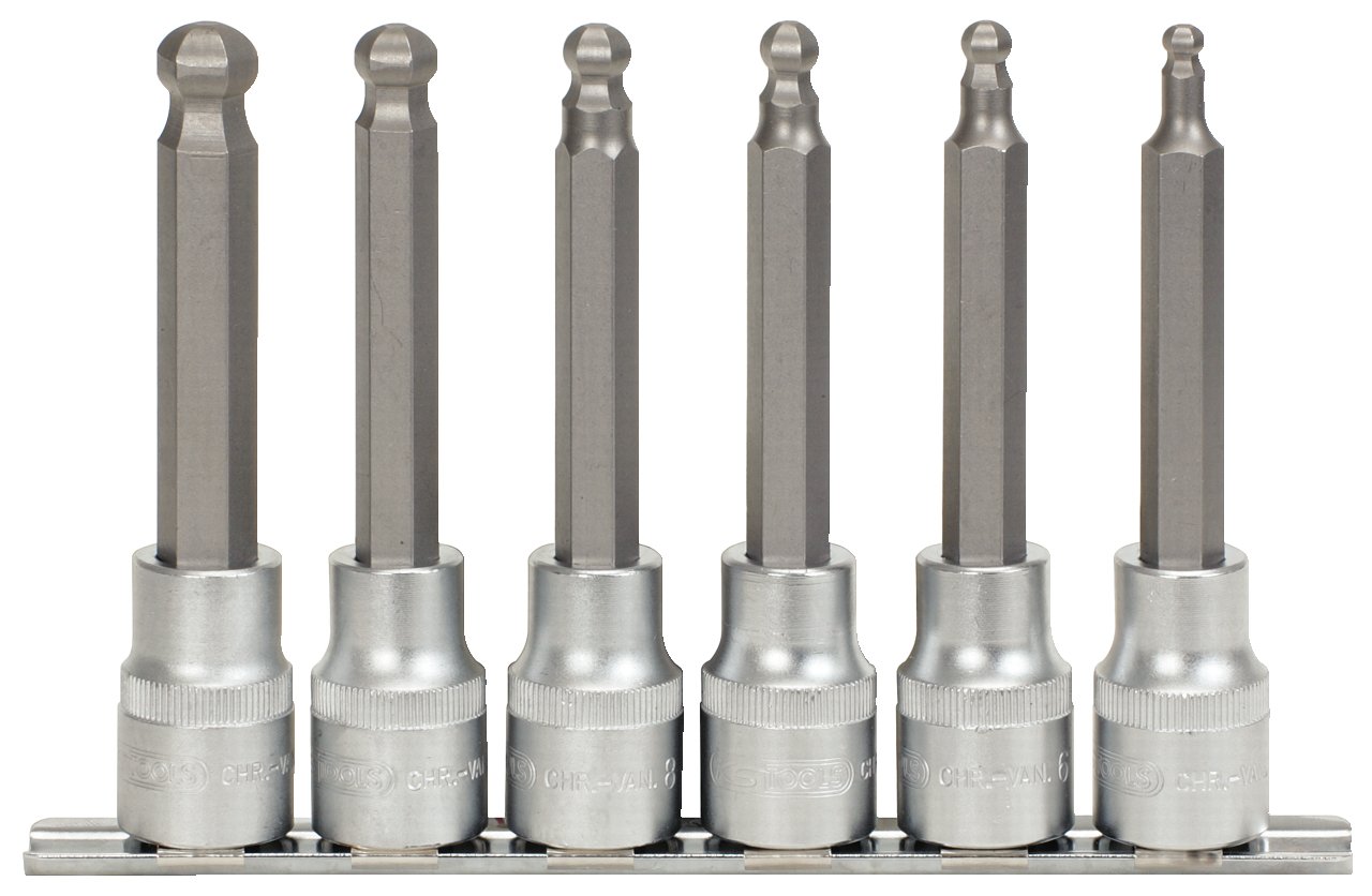 KS Tools 911.165 1/2-inch 5-12mm Long Hex Bit Socket Set (6 Pieces)