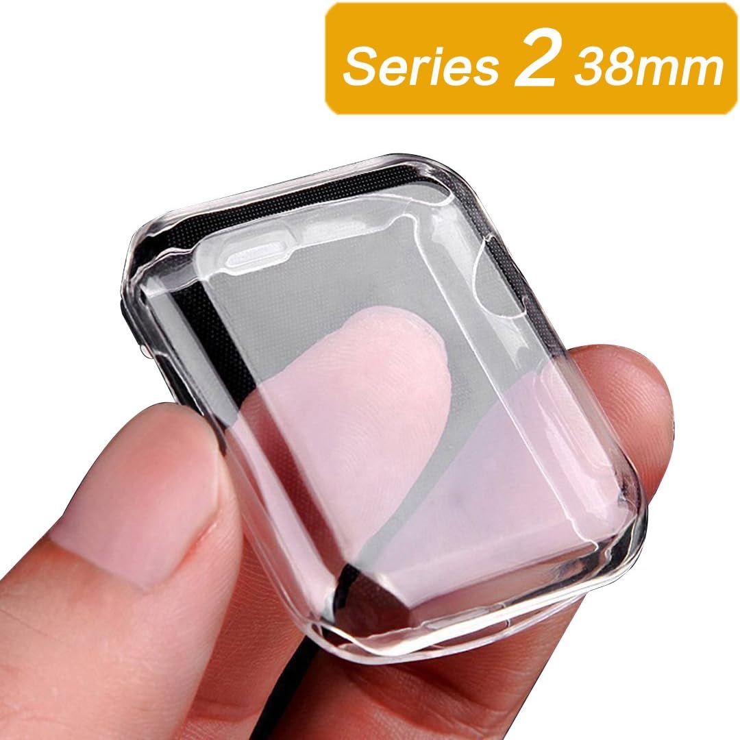 Apple Watch 2 Case (38mm), Toeoe iWatch 2 Soft TPU All-Around Protective Urtra-Thin Clear Cover with Built-in Screen Protector for Series 2 and for Nike+ (Apple Watch Series 2 38mm)