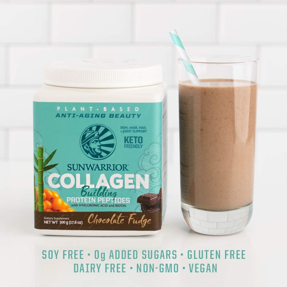 Sunwarrior Collagen Building Protein Peptides, Chocolate Fudge, 500 g, 500 g (Pack of 1) - Image 5
