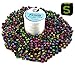 800-Bead Set of Letter Beads + Bracelet Making Stretch Cord Spool; DIY Craft Square Alphabet 6mm Cubes & 50 Yards White Jewelry String (Black Beads, Multicolored Letters)