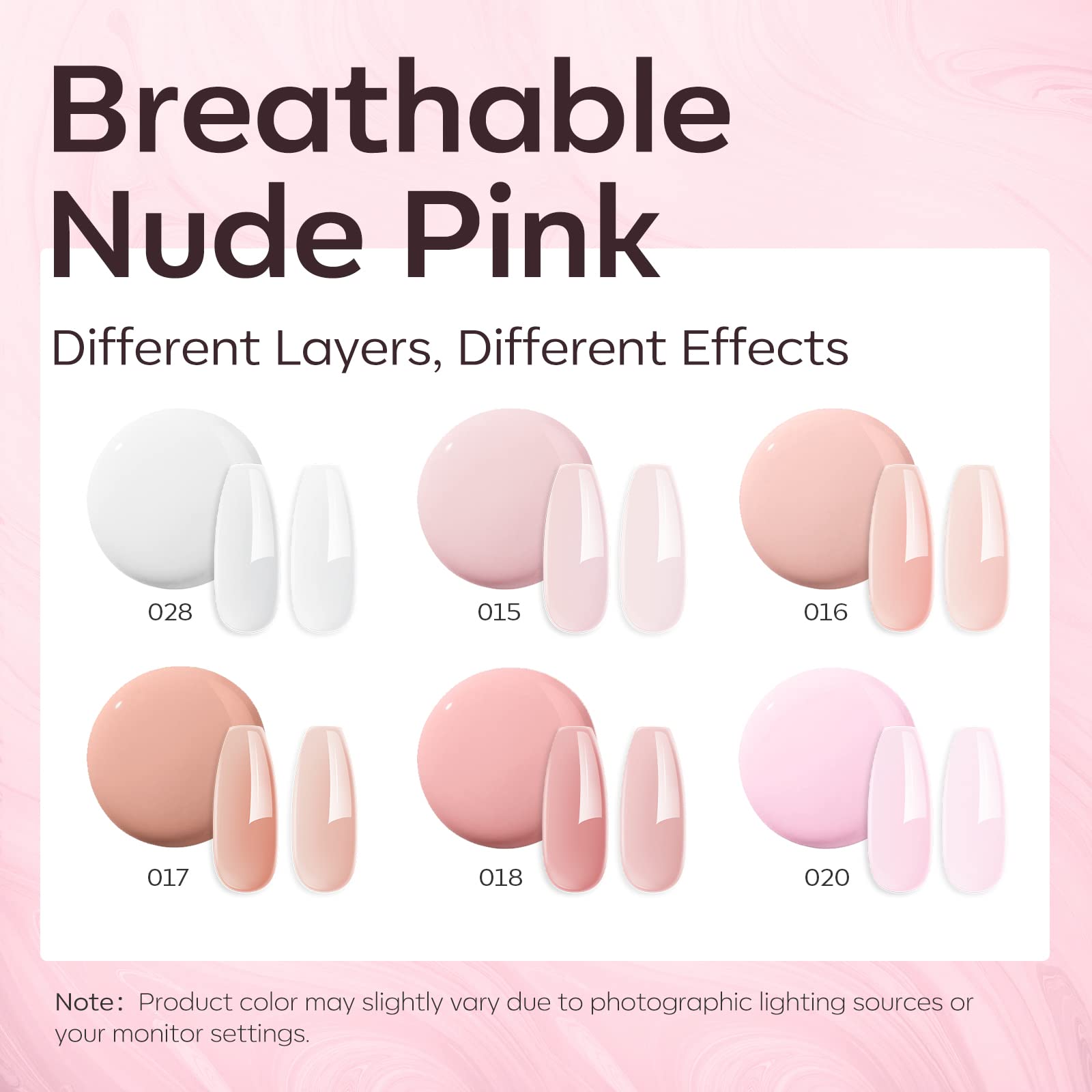 modelones Builder Nail Gel Set, 6 Colors 8-in-One, Jelly Nude Pink Hard Builder Base Gel in a Bottle Nails Polish Strengthener Extension LED Nail Lamp Cured Color - Image 2