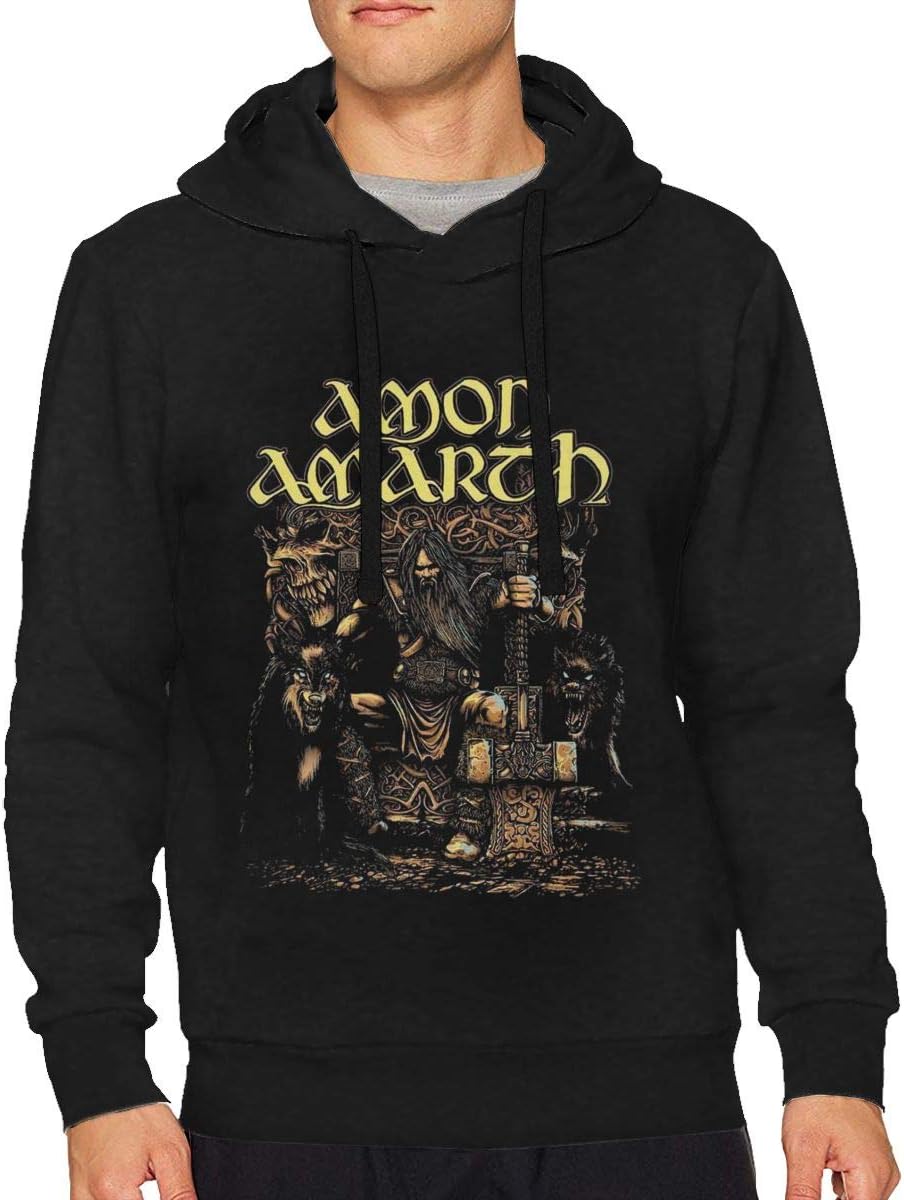 Lizhiguozhuanmai Mens Amon Amarth Long Sleeve Hooded Sweat Shirt Pullover