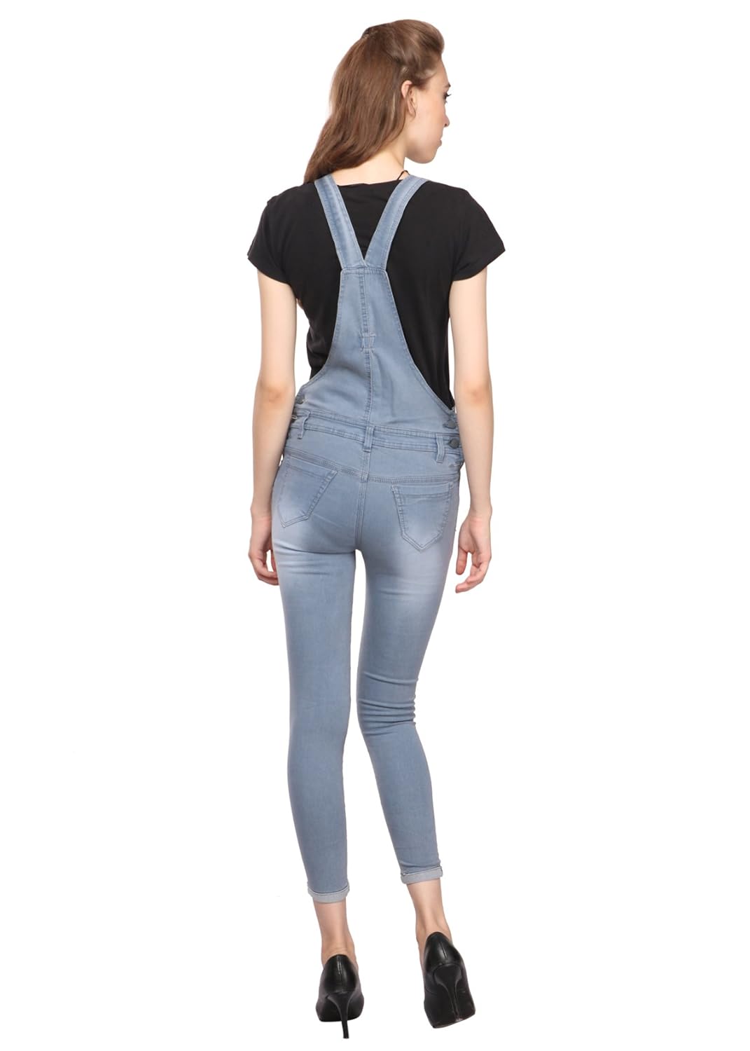 manash fashion women denim dungaree grey