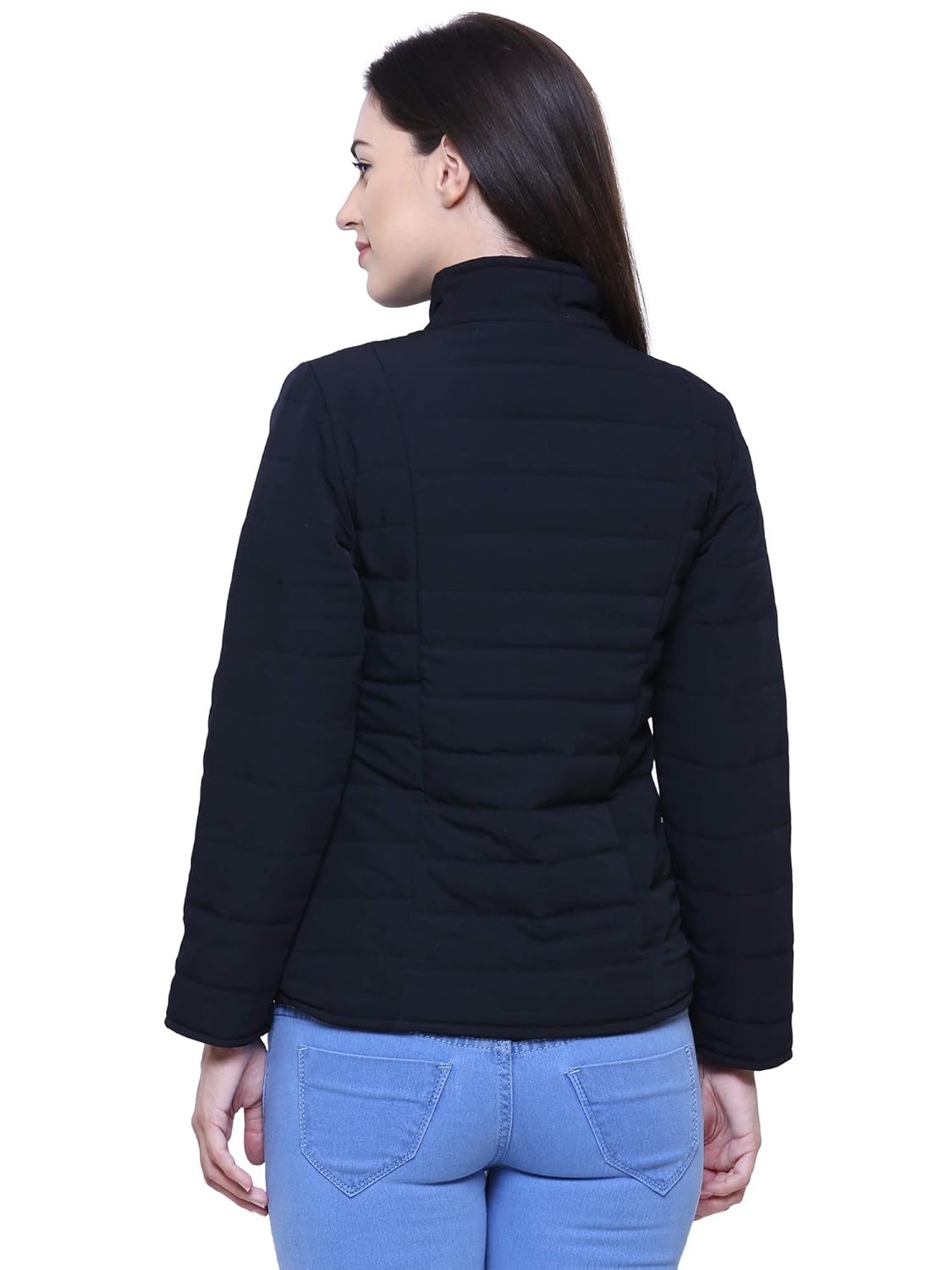 mizago women's long sleeves blended quilted jacket