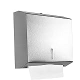 Gonioa Wall-Mounted Comercial Paper Towel Dispenser, Brushed Stainless Steel Bathroom Hand Towel Dispenser with Lock Design, 