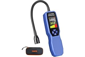 THIKPO Automotive Freon Leak Detector HVAC, Professional Refrigerant Leak Detector with LCD Display & LED Light, Car AC Leak Detector Kit for R134a R410A R22 R32 R1234yf - with Audio & Visual Alarm