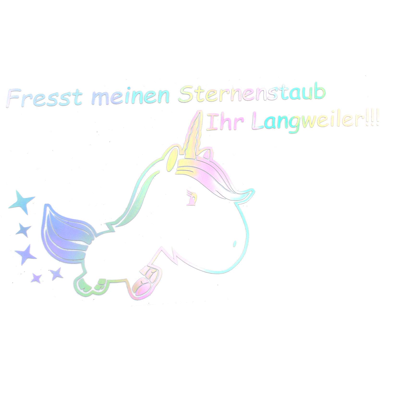 Finest Folia Unicorn Stardust Sticker 13 x 11 cm Fun Car Decoration Unicorn Car Sticker (K074 Hologram)