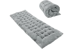 REDCAMP Folding Cot Pads for Sleeping Extra Thick, Soft Comfortable Velvet & Corduroy Cotton Camping Cot Mattress Pad for Backpacking Hiking, Black Blue Brown Grey 75x30 inches
