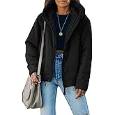 Dokotoo Womens 2025 Winter Full Zipper Hooded Puffer Jacket Short Coat with Pockets