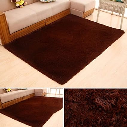 Leoie Ultra Soft Indoor Modern Area Rugs Fluffy Rugs Anti-Skid Water Absorbent Shaggy Area Rug for Children Bedroom Home Decor Nursery Rugs,50X80CM Brown