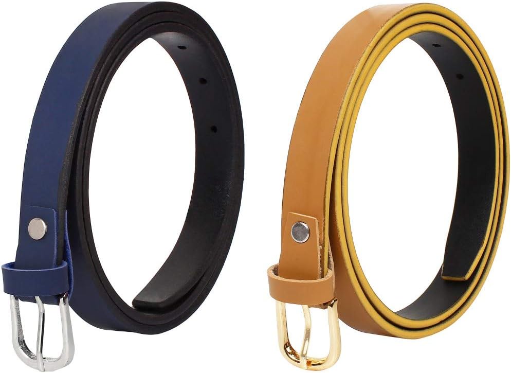 SIDEWOKWomen's Vegan Leather Belt (Pack of 2)