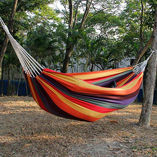 Yorbay Hängematte Outdoor Baumwolle 200 x 150 cm, 200kg Tragkraft, mit Tragetasche für Außenbereich, Garten, Camping… – Bild 7