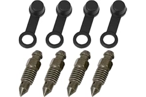 A ABSOPRO M8x1.25mm Bolt Bleeder Screw with Cap for Motorcycle Brake Master Cylinder Metal Dark Green (Set of 4)
