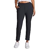 RBX Women's Ankle Pant, Quick Drying Lightweight Stretch Woven Flat-Front Straight Leg Pants