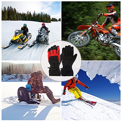 Mounchain Winter Ski Gloves Waterproof Windproof and Breathable Snow Gloves Fit Women and Men with Wrist Leashes,Zipper and Pocket,Anti-Slip PU Palm and Polyester Fabric Back with Insulated Cotton - Thumbnail 4