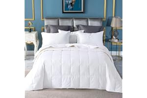 Globon Down Blanket, Extra Lightweight Summer Comforter/Duvet Insert, Noiseless & Extra Soft, King Size 106x90 inches,12 Ounce Fill Weight, White