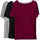 Smallshow Women's Maternity Nursing Tops Short Sleeve Breastfeeding Clothes
