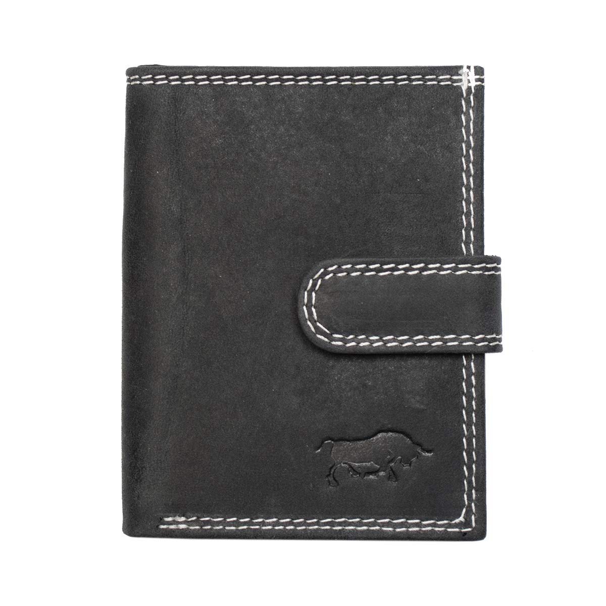 Arrigo Buffalo Leather Mini Wallet for 26 Cards in Black