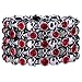 YACQ Jewelry Goth Skull Skeleton Stacket Crystal Stretch Sleeve Cuff Bracelet Gifts for Women Biker...