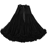 FOLOBE Women's Knee Length 50s Soft Puffy Tutu Skirts Ballet Costume Tulle Underskirts Knee Length Petticoat Skirt for Women