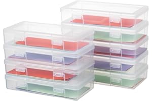 novelinks Stackable Plastic Clear Storage Box Containers with Latching Lid - Art Craft Supply Organizer Storage Containers fo