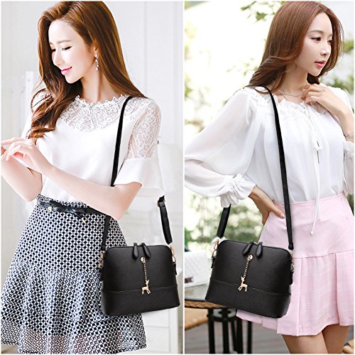 SiMYEER Stylish Crossbody Bags Shoulder Bag Purses for Women Small Ladies Handbags Messenger Bags (Black 2) - Thumbnail 7
