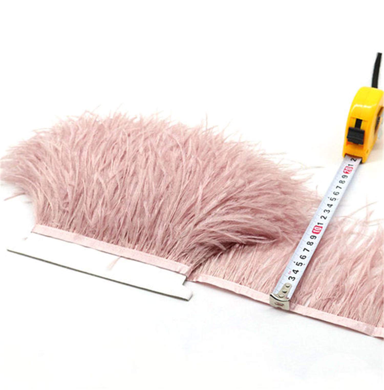 36 Colours Quality Ostrich Feather Trimming Fringe for Millinery Craft Dress Making (Dusky Pink,2 Meters)