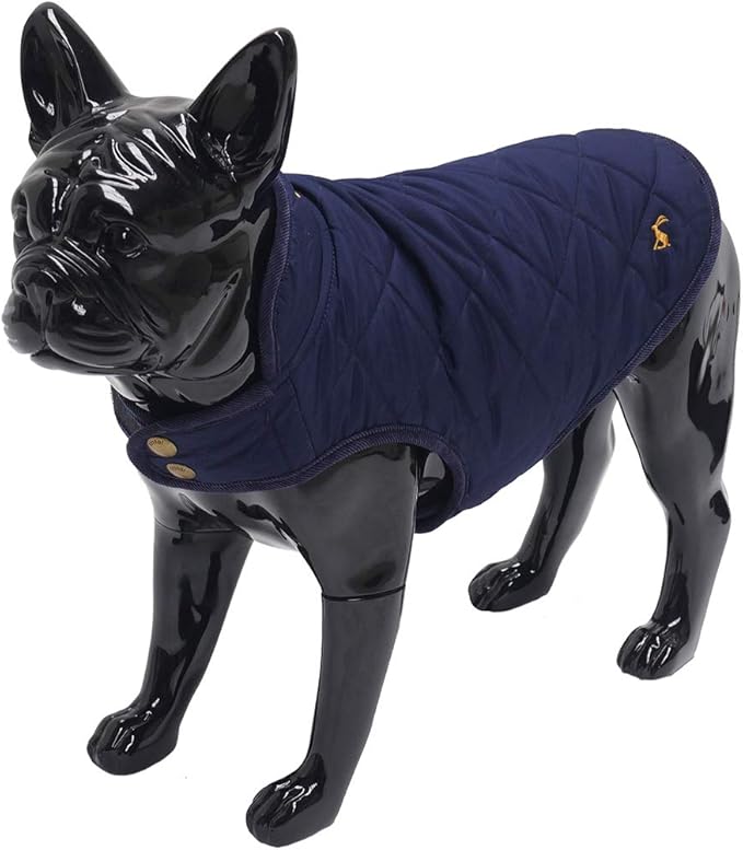 Joules Navy Quilted Dog Coat - Medium - 45.4cm: Amazon.co.uk: Pet Supplies