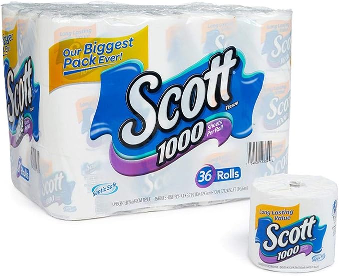 Scott single roll tissue 36/1000sht (054000123344)