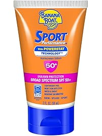 Banana Boat Sport Performance Lotion Travel Size, SPF 50, 2 Ounce (Pack of 3)