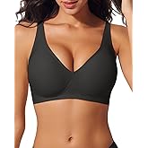 LIIJOO Push Up Bras for Women Wireless Deep V Sports Bra Seamless Comfort Bralette No Underwire Supportive Sexy Lift Bra