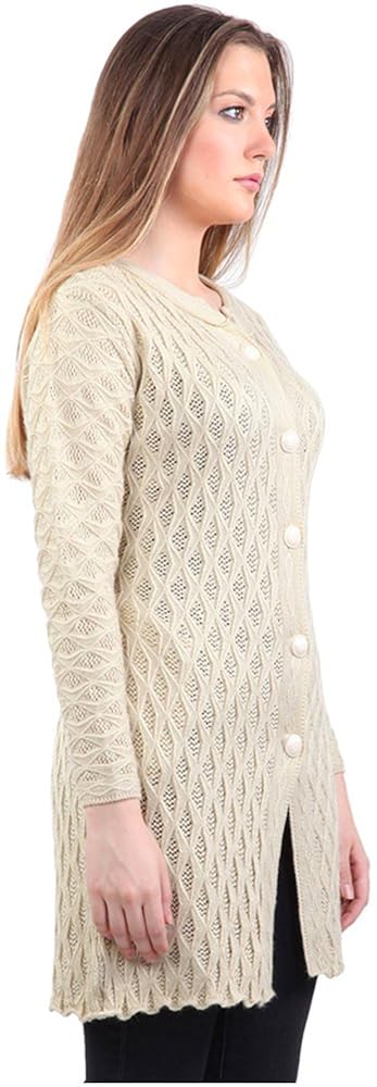 montrex acro wool winter long coat for women, girls (beige)