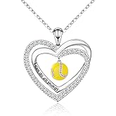 Helonley Ball Necklace for Women - 925 Sterling Silver Volleyball Basketball Softball Soccer Necklace Jewelry I Can Do All Things Sport Necklaces Gift for Women