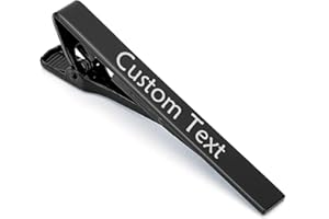 Personalized Tie Clips for Men - Custom Classic Pinch Tie Bar Clips Engraved Text Stainless Steel Tie Bar Personalized Gifts 