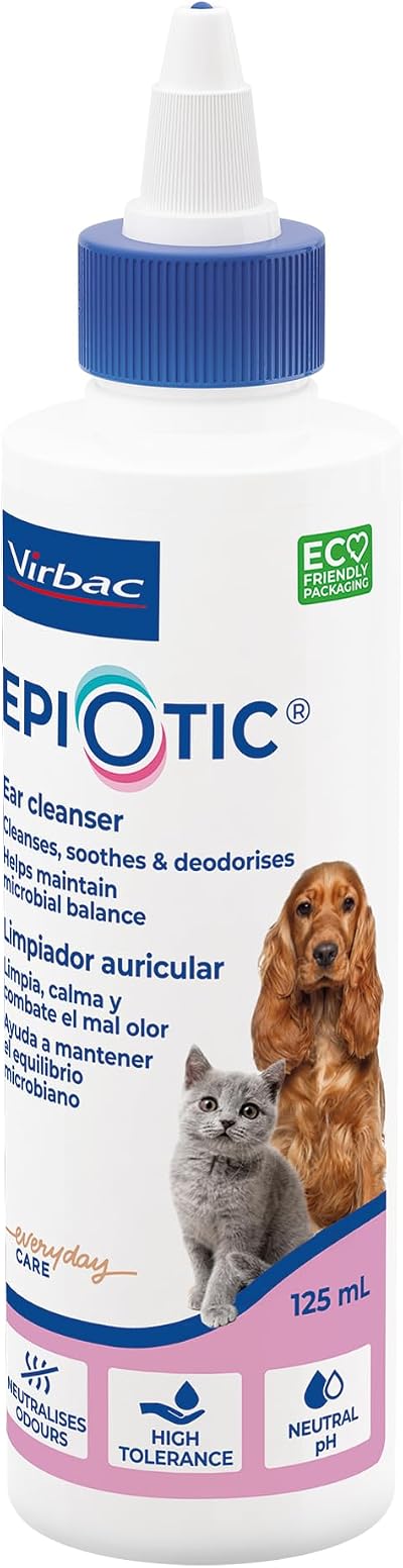 Virbac EpiOtic Ear Cleaner for Dogs & Cats 125 ml | Cleans & Deodorises