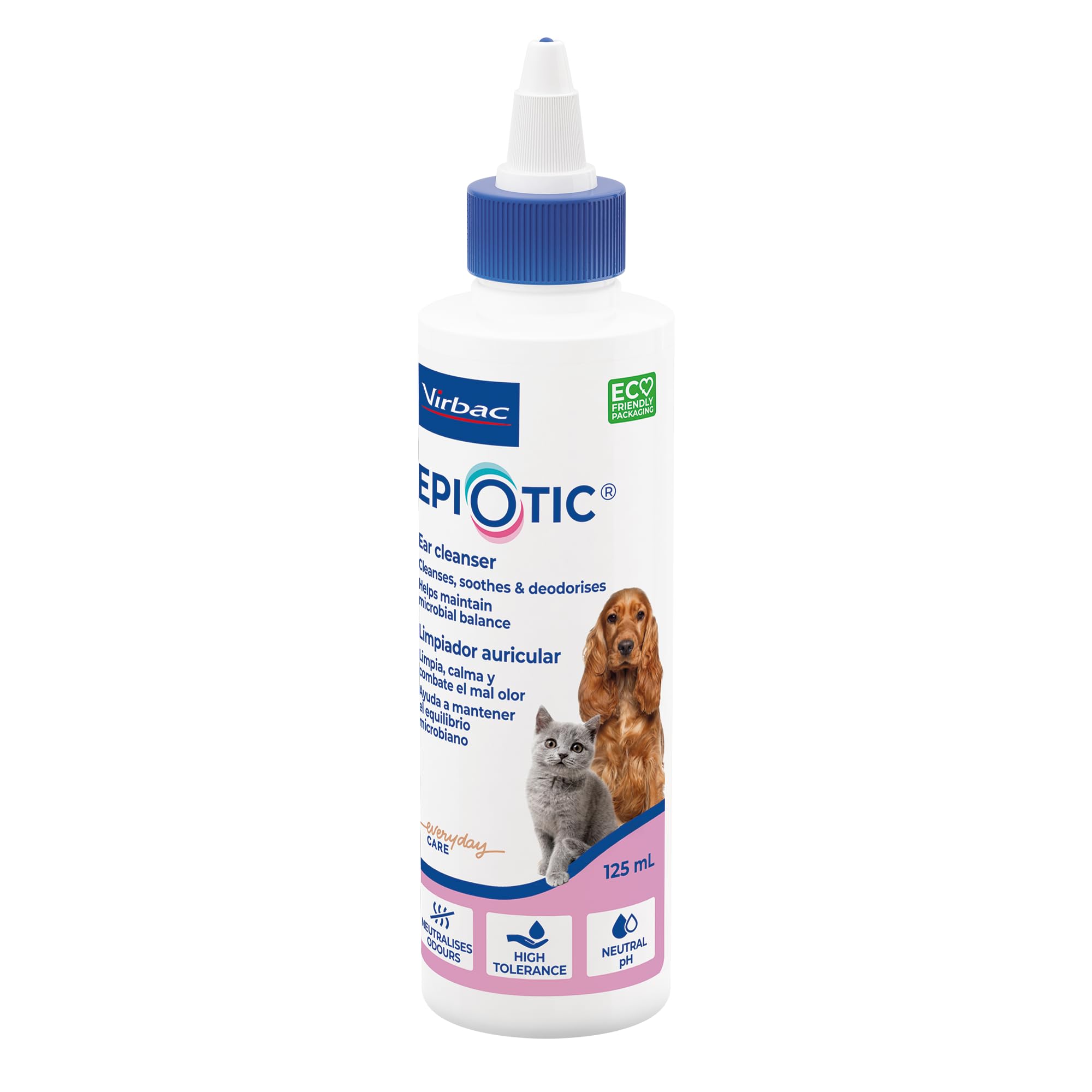 EpiOtic Ear Cleaner for Dogs & Cats | Cleans & Deodorises | Anti-bacterial & Anti-fungal | Removes Dirt & Wax | 125ml Bottle