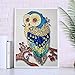 DIY 5D Special Shape Diamond Painting by Number Kit Crystal Rhinestone Round Drill Picture Art Craft Home Wall Decor 12x16In Golden Blue Owl