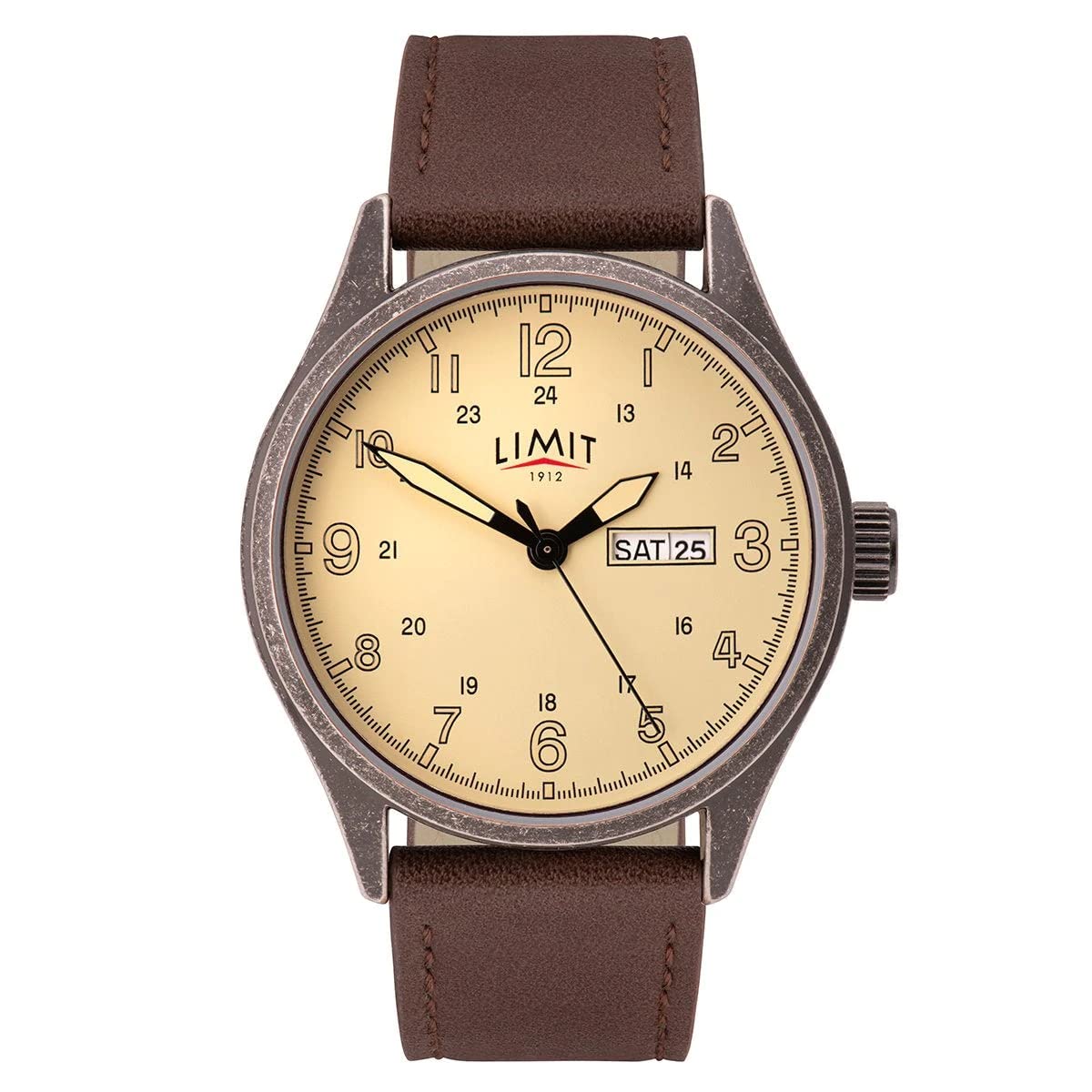 Limit Men's Pilot Inspired Watch with Antique Colour case and dial.