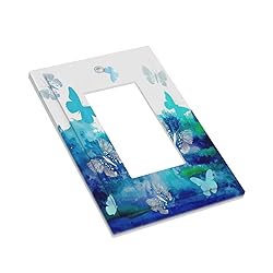 Thsanju Rustic Watercolor Blue Splash-Ink Butterfly