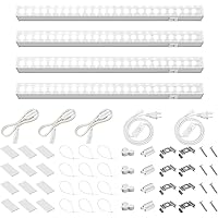 Barrina Grow Lights for Indoor Plants, 5000K White Full Spectrum Grow Light, 1ft Plant Growing Lamp, T5 Grow Light Strip, 4-P