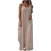 Baggy Overalls for Women Oversized Wide Leg Jumpsuits with Pockets Loose Fit Casual Summer Boho Palazzo Pants