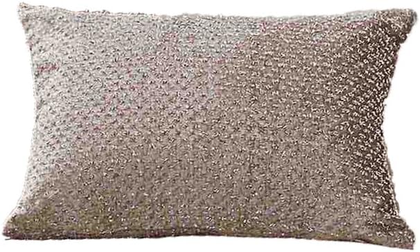 Sienna Glitter Velvet Filled Boudoir Cushion Luxury Shimmer Sparkle - Gold Champagne, 30 x 50cm