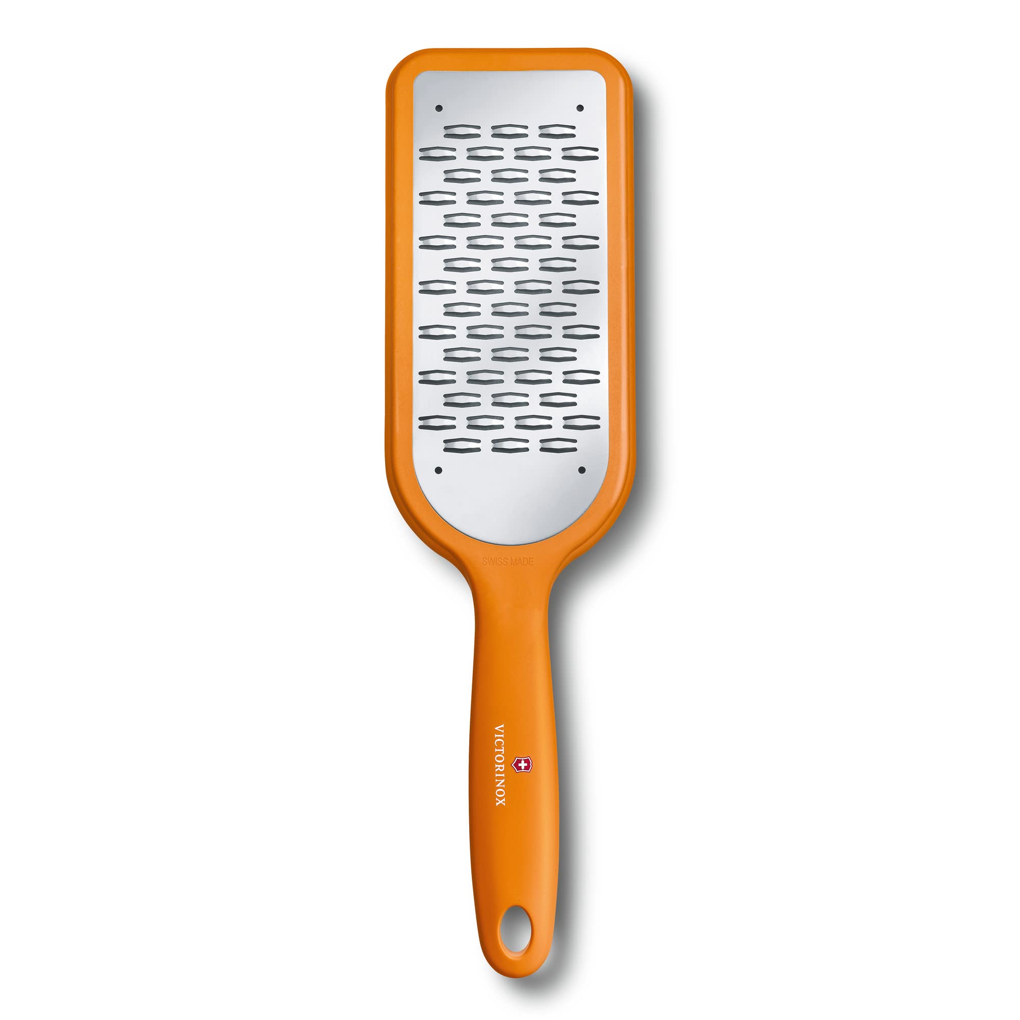 Victorinox Kitchen Grater, Ribbon Edge, Extra Sharp, Robust Handle, Dishwasher Safe, Orange