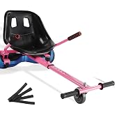 Hishine Hoverboard Seat Attachment 265lbs Capacity, 26"-34.5" Adjustable Length Hover Board Go Kart Accessory w/Comfortable&amp;Sturdy Seat,Go Cart Compatible with 6.5&rdquo; 8&rdquo; 10&rdquo; Hoverboard,Kids Adults
