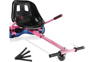 HISHINE Hoverboard Seat Attachment 265lbs Capacity, 26"-34.5" Adjustable Length Hover Board Go Kart Accessory w/Comfortable&Sturdy Seat,Go Cart Compatible with 6.5” 8” 10” Hoverboard,Kids Adults