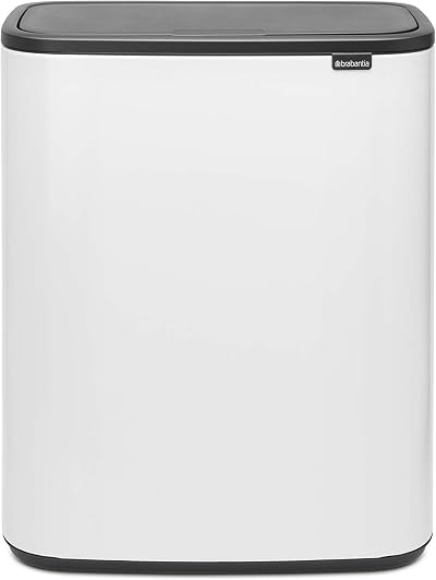 Brabantia Bo Touch Bin 2 x 30 L White Metal Waste Recycling