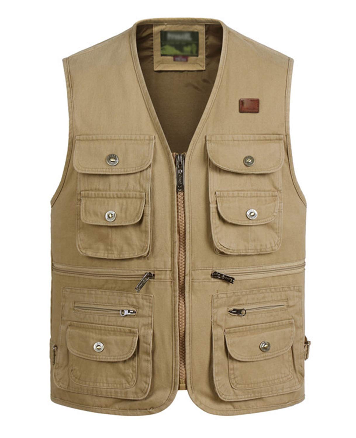 Gihuo Men's Casual Outdoor Pockets Fishing Photo Travel Safari Denim Vest