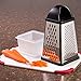 Oliver & Kline Stainless Steel Box Surface Glide Technology 4-Sided Cheese Grater and Vegetable Slicer with Storage Container Set